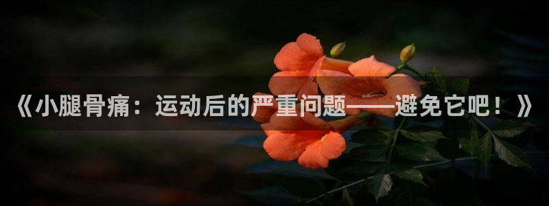 哈哈体育：《小腿骨痛：运动后的严重问题——避免它吧！》